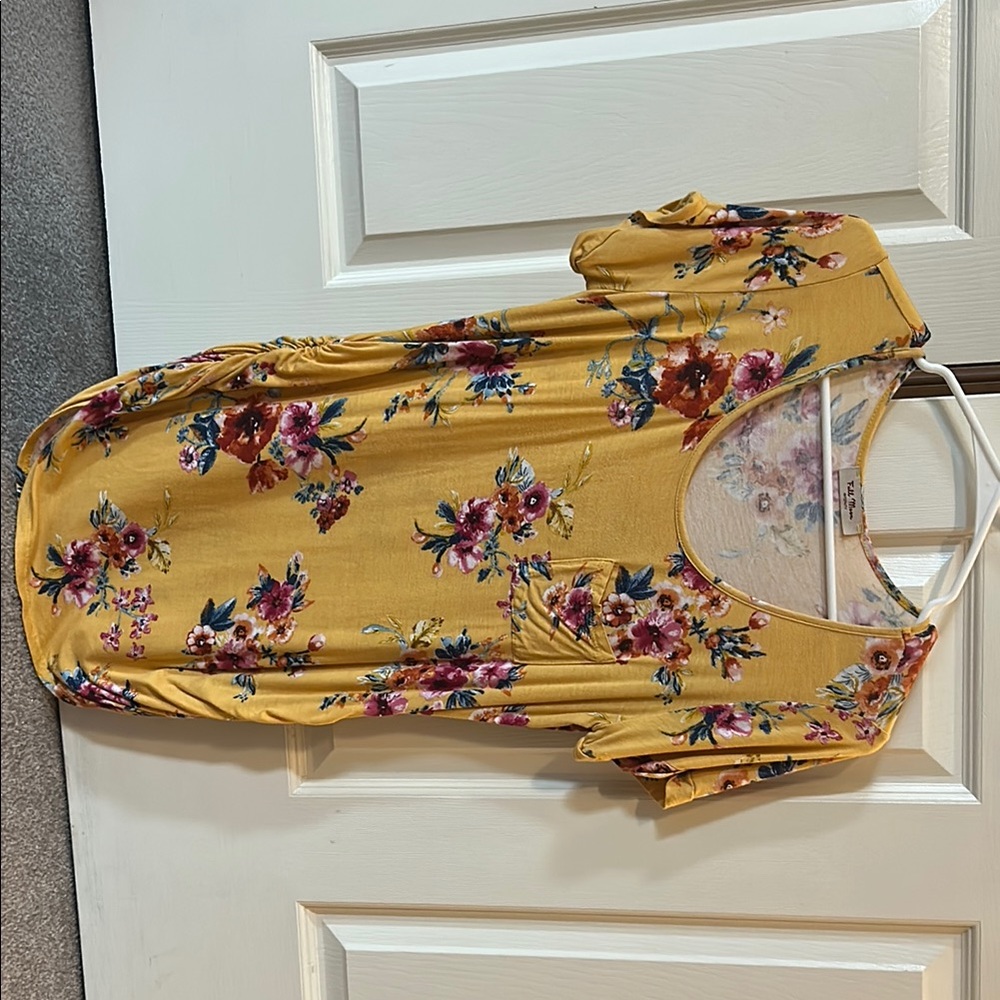 Floral Yellow Maternity Tunic